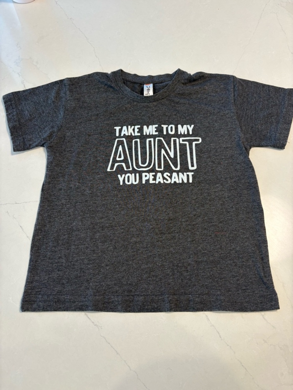 Kids' Dark Gray 'Take Me To My Aunt' Graphic Tee